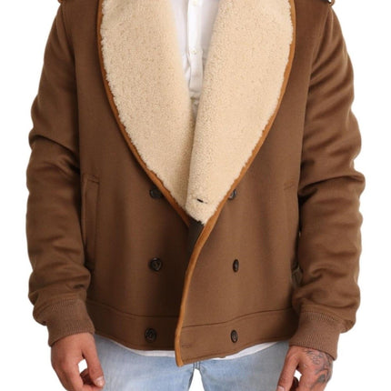 Elegant Double-Breasted Shearling Veste