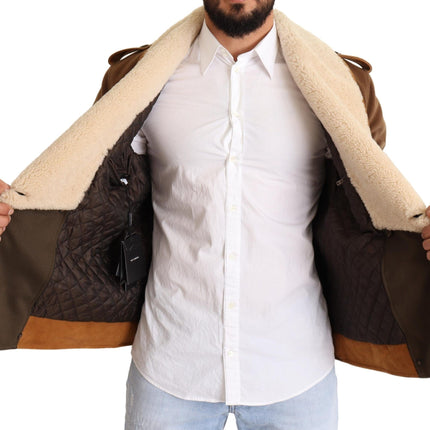 Elegant Double-Breasted Shearling Veste