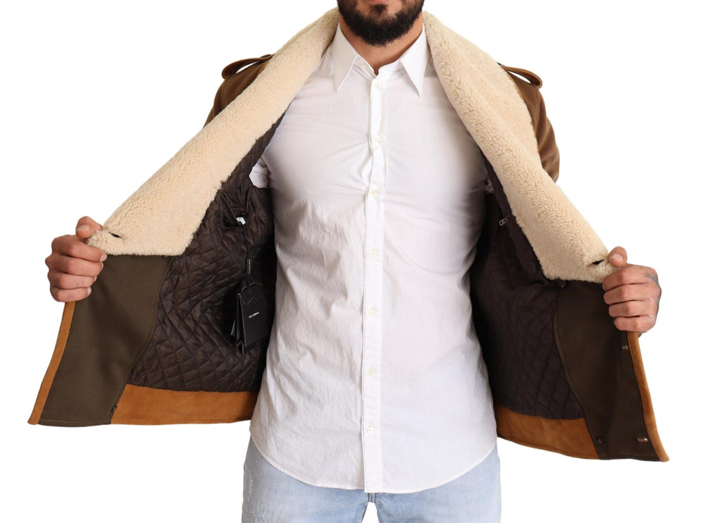 Elegant Double-Breasted Shearling Veste