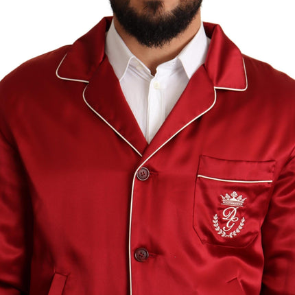 Veste de bombardier rouge de soie somptueuse