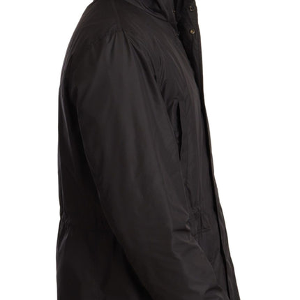 Veste Blouson à capuche noire élégante