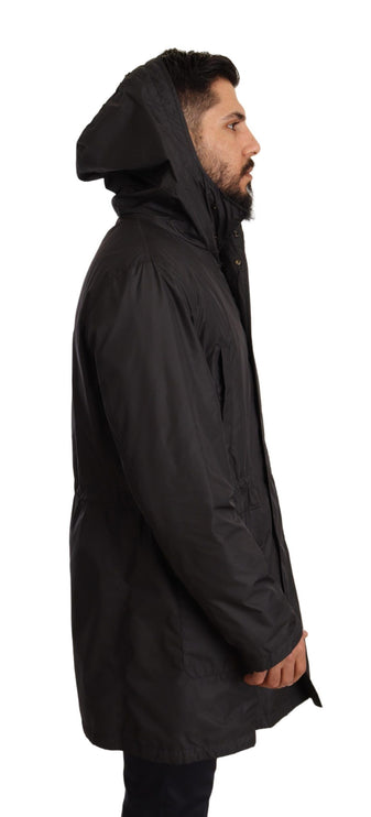 Veste Blouson à capuche noire élégante