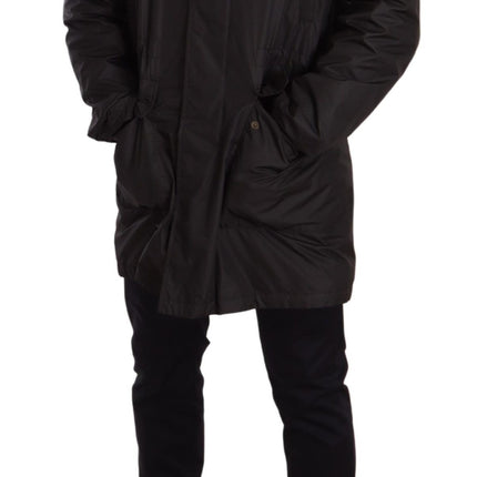 Veste Blouson à capuche noire élégante