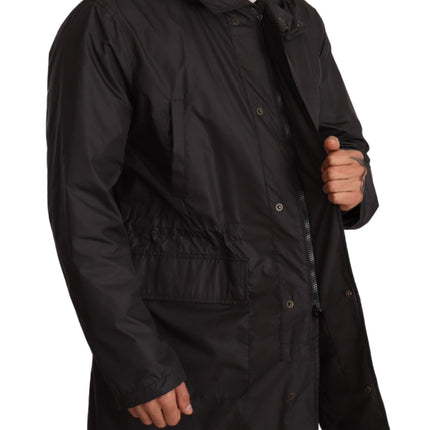 Veste Blouson à capuche noire élégante