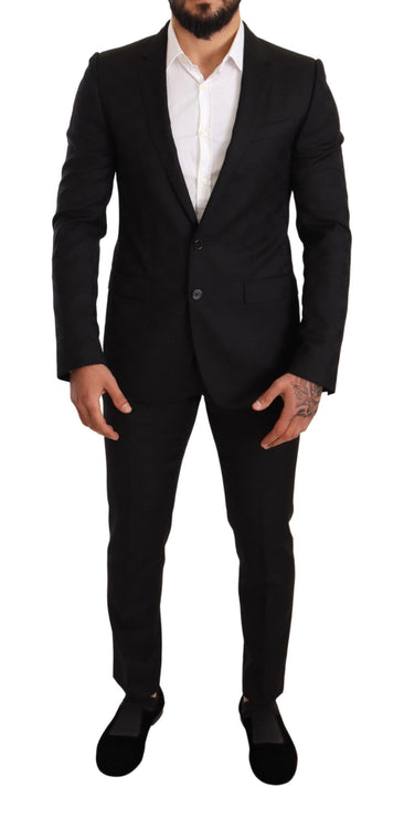 Suit élégant en laine noire martini