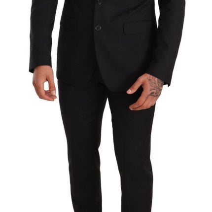 Suit élégant en laine noire martini