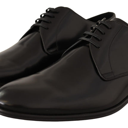 Elegant Black Leather Derby Shoes