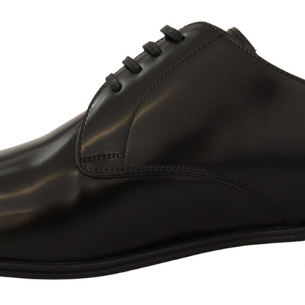 Elegant Black Leather Derby Shoes