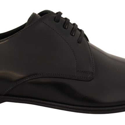 Elegant Black Leather Derby Shoes