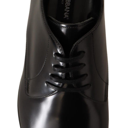 Elegant Black Leather Derby Shoes