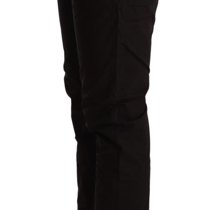 Elegantes pantalones de algodón holgado negro