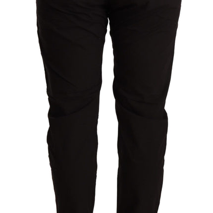 Elegantes pantalones de algodón holgado negro