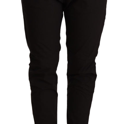 Elegantes pantalones de algodón holgado negro