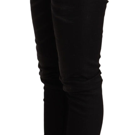 Chic Black Black Low Waist Skinny Denim