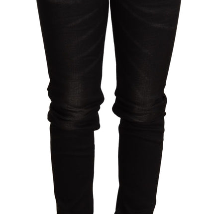 Chic Black Black Low Waist Skinny Denim