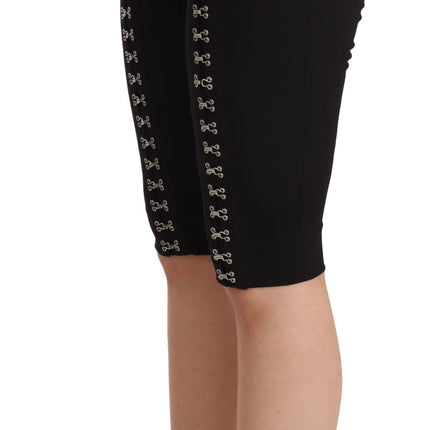 Shorts en laine noire élégante à taille haute