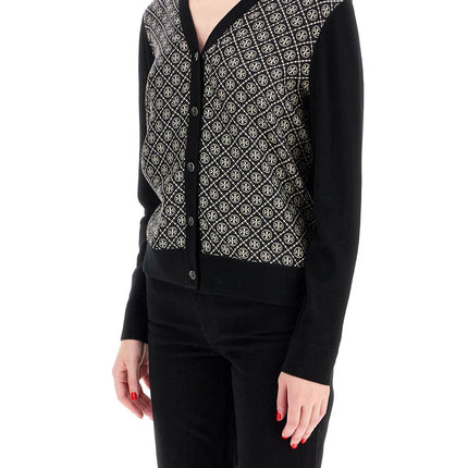 Tory Burch silk insert cardigan with eight