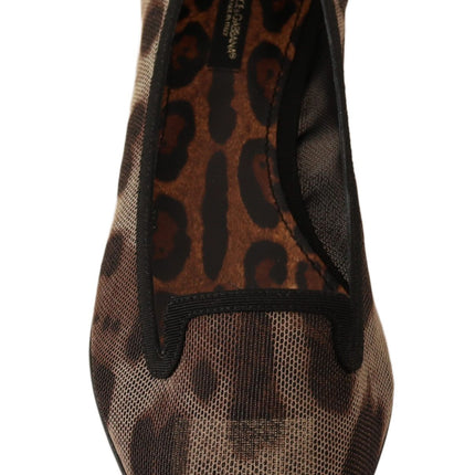 Elegantes mocasines planos de estampado de leopardo