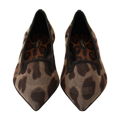 Elegantes mocasines planos de estampado de leopardo