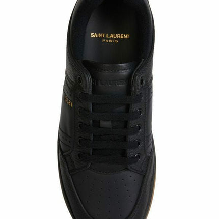 Elegantes zapatillas de cuero negro negro