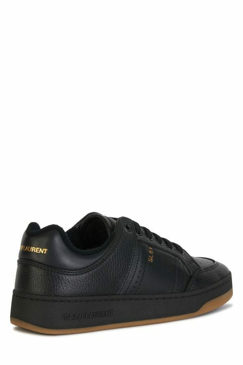 Elegantes zapatillas de cuero negro negro