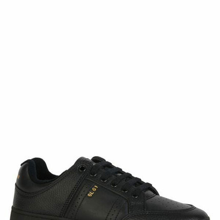 Elegantes zapatillas de cuero negro negro