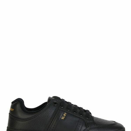 Elegantes zapatillas de cuero negro negro