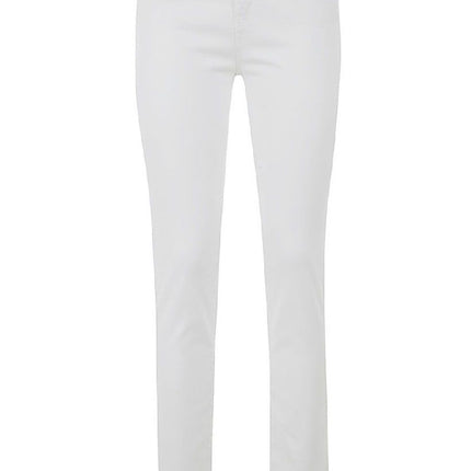 Chic White Cotton Blend Denim