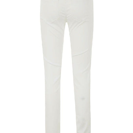 Chic White Cotton Blend Denim