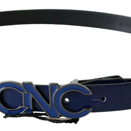 Sleek Dark Blue Leather Fashion Belt