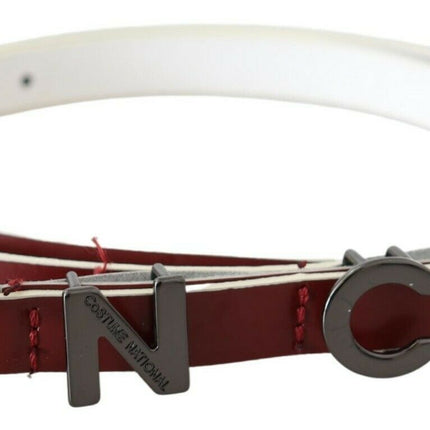 Chic Maroon Leather Fashion Belt