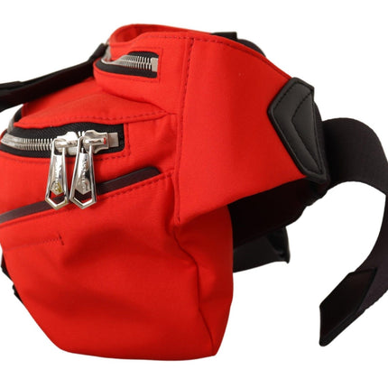 Élégant grand sac de ceinture de fesses en rouge et noir