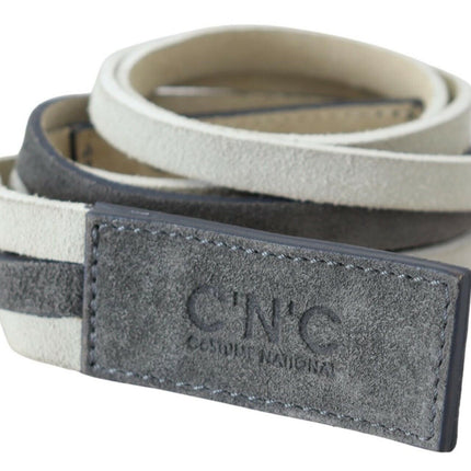 Ceinture de logo en cuir blanc chic