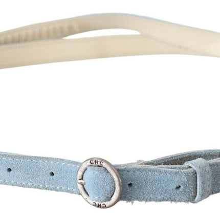 Ceinture en cuir bleu ciel chic - boucler avec style