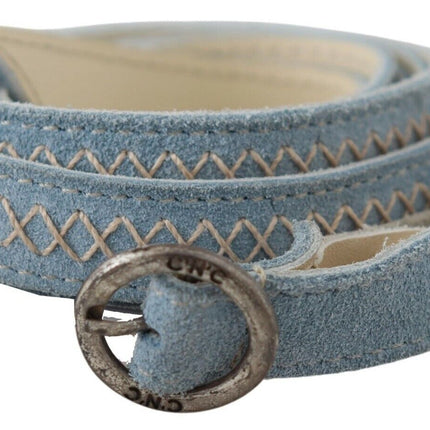 Ceinture en cuir bleu ciel chic - boucler avec style