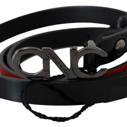 Ceinture de mode en cuir noir chic