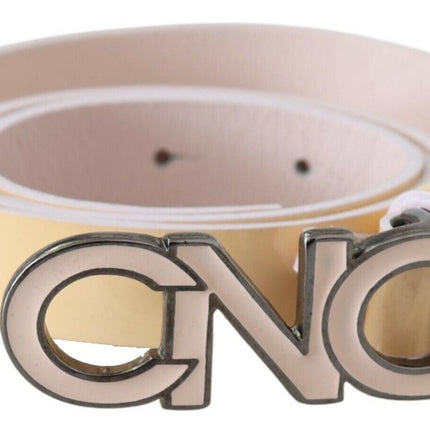 Ceinture en cuir de logo beige chic