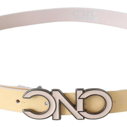 Ceinture en cuir de logo beige chic