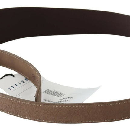 Ceinture élégante en cuir tressé brun foncé