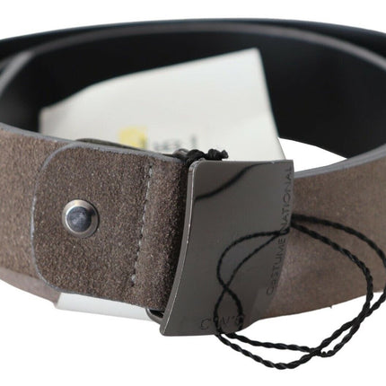 Ceinture réglable en cuir brun classique