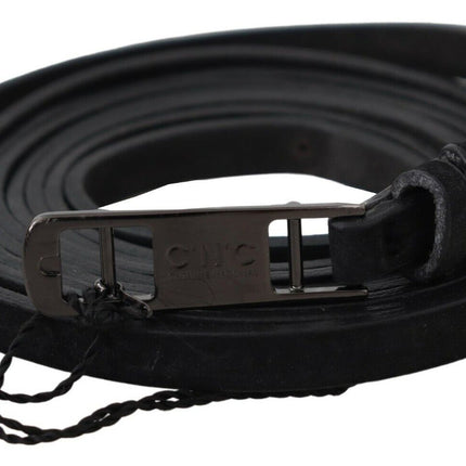 Ceinture élégante réglable en cuir noir