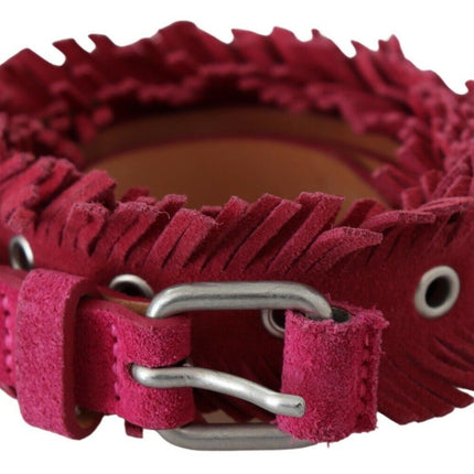 Elegante Maroon Dubbele Gesp Leren Riem