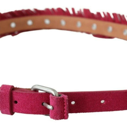 Elegante Maroon Dubbele Gesp Leren Riem