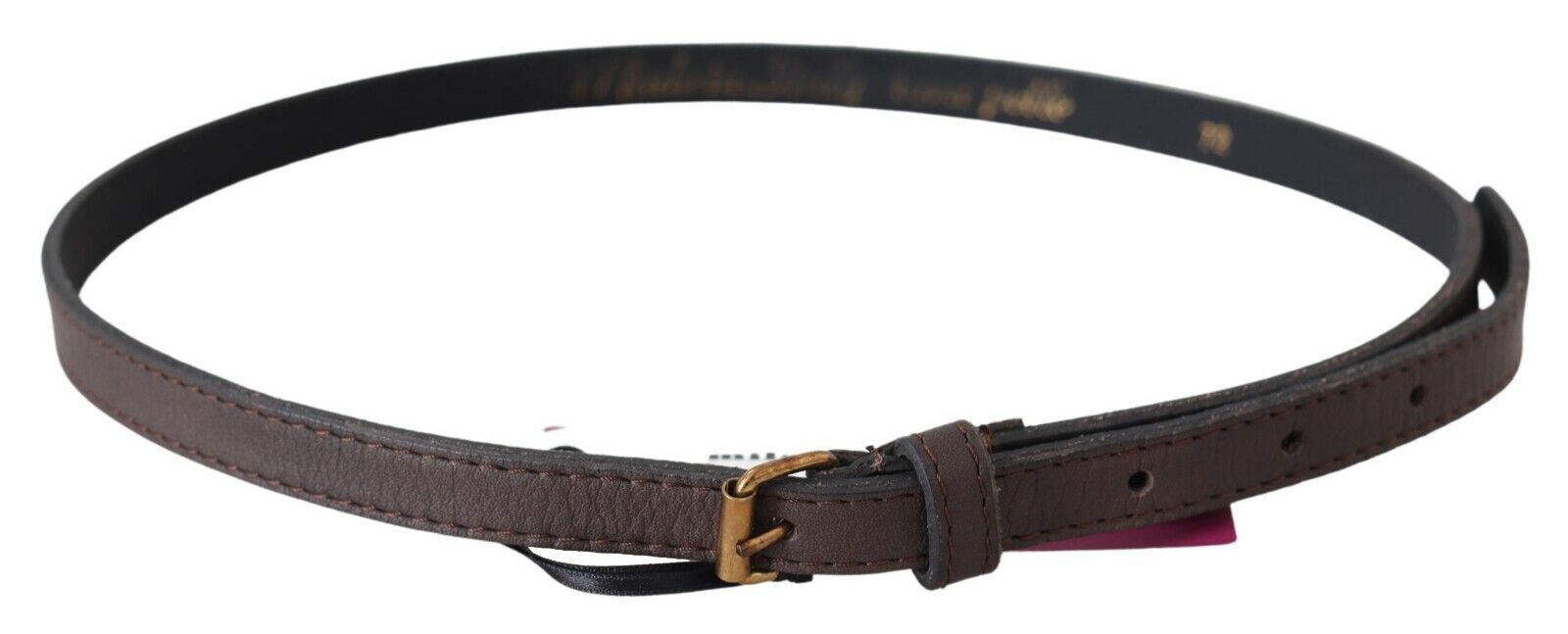 Ceinture de mode en cuir marron élégant avec boucle dorée