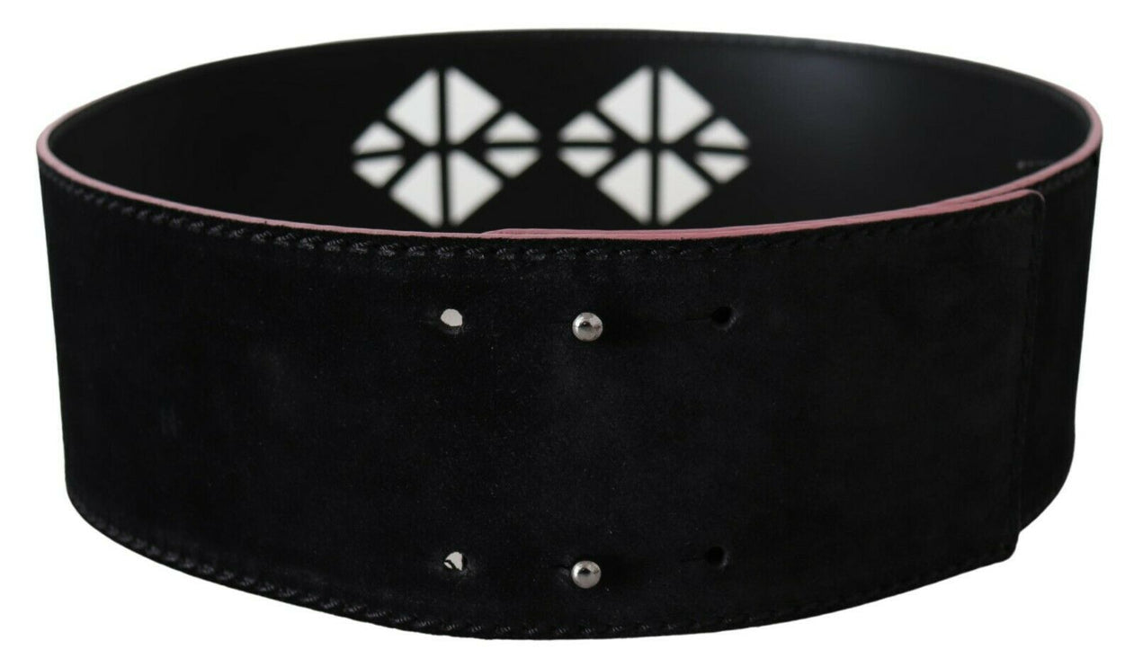 Ceinture de mode en cuir large élégant avec accents métalliques