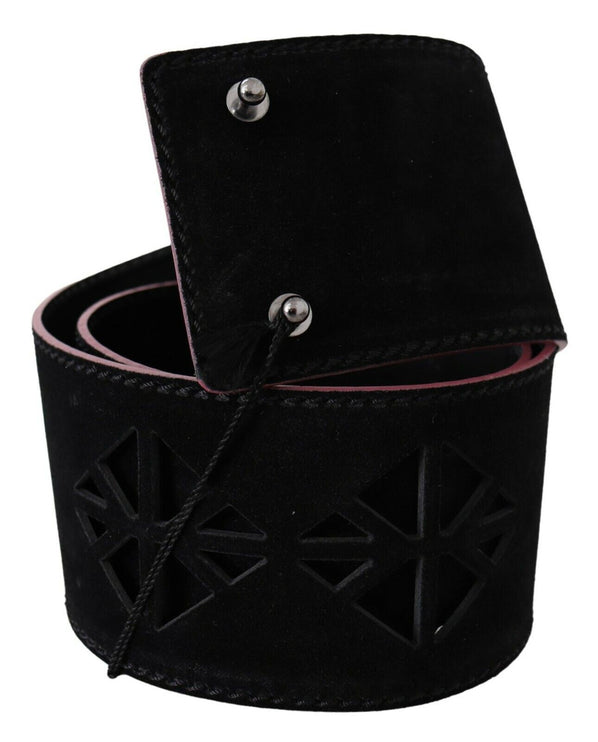 Ceinture de mode en cuir large élégant avec accents métalliques