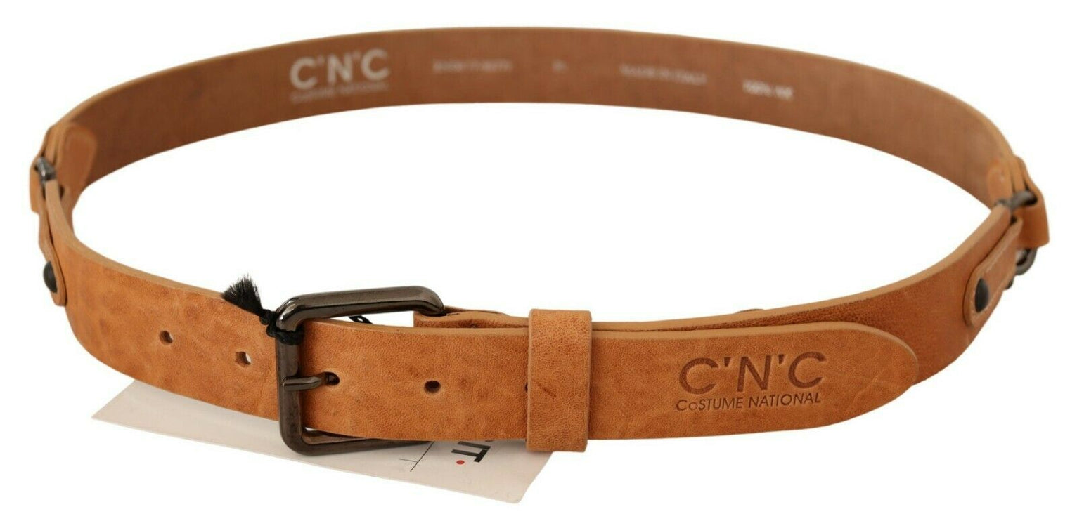 Ceinture de mode brun clair élégant avec boucle noire