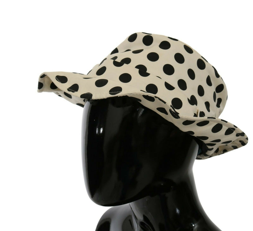 Chique zwarte polkadot trilby hoed