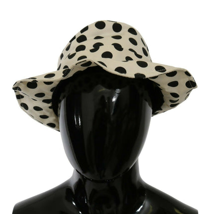 Chique zwarte polkadot trilby hoed