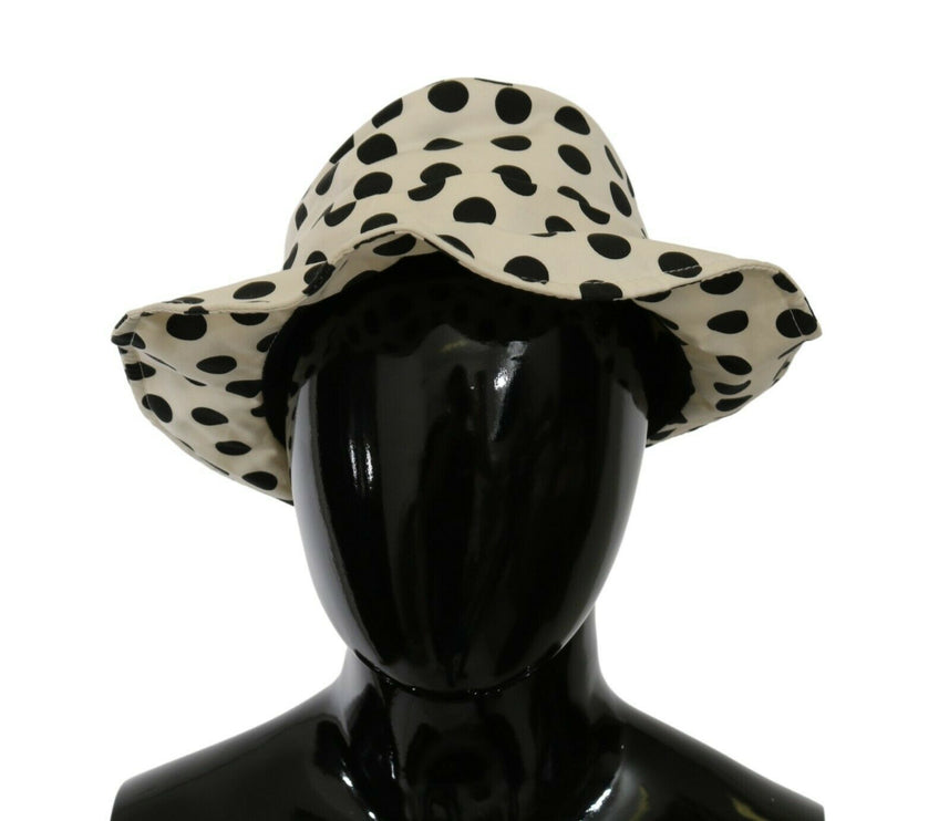 Chique zwarte polkadot trilby hoed